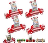 Christmas Money Box, Christmas Money Crackers, Pull Surprise Money Gift Box, DIY Christma Kit Cash Gift Money Pull Box for Xmas Home Holiday Party Decor, Crackers to Put Money In(Mix4b)