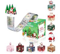 Christmas Money Box for Cash Gift,Christmas Pull Surprise Money Gift Box for Kid/Adult Present,Money Cake Pull out Cash with Xmas Card and 50P Bags,Money Reveal Boxes Xmas Party Money Boxes for Cashes