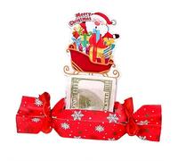 Christmas Money Box for Cash Gift,Christmas Pull Surprise Money Gift Box for Kids/Adult Presents,Mone-y Candy Bo-x Pull out Cash with 40P Transparent Bags,Mone-y Pul-l Candy Bo-x for Christma-s Party