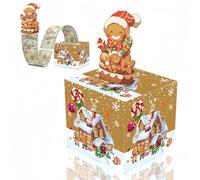 Christmas Money Box for Cash Gift,Christmas Pull Surprise Money Gift Box forKids/Adult Presents,Money Cake Pull out Cash with Xmas Card and 50P Transparent Bags,Money Pull Box for Christmas Party