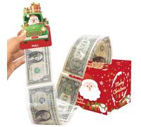 Christmas Money Box for Cash Gift CHUNLINLAODA-Funny Pull Cash from Money Case for Women Men Surprise, Novelty Xmas Cash Drawer DIY Cake with Pull Out Card for Wife Mother Friends (red)