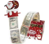 Christmas Money Box for Cash Gift Merry Christmas Money Gift Boxes for Cash Pull Out Surprise Christmas Money Holder with 30 Transparent Cash Bags Christmas Party Gifts for Mom Dad Friend