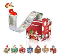 Christmas Money Box for Cash Gift,Merry Christmas Pull Surprise Money Gift Box for Kids/Adult Presents,Funny Pull Cash from Money Case Novelty Festival Cash Drawer for Christmas Surprise