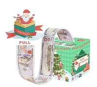 Christmas Money Box for Cash Gift Pull, Decorations Surprise Money Gift Boxes for Kids Adults with 50Pcs Transparent Bags - Fun Ways to Give Cash as A for Your Loved Ones, Party Decor Supplies
