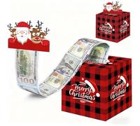 Christmas Money Box for Cash Gift Pull,Funny Surprise MoneyBox for Cash Gift,Merry Christmas Exploding Money Roll Pull Pouch,A fun Way to Give Cash Gift to Family/Friend,DIY Xmas Surprise Party Decor