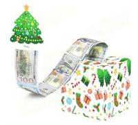 Christmas Money Box for Cash Gift Pull,Surprise Explosion Gift Boxes with Clear Bags,Christmas Surprise M-oney Holder for C-ash,DIY Holiday Cash Box for Money Holder for Women Men