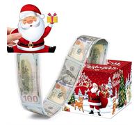 Christmas Money Box for Cash Gift Pull,Surprise Explosion Gift Boxes with Clear Bags,Christmas Surprise M-oney Holder for C-ash,DIY Holiday Cash Box for Money Holder for Women Men