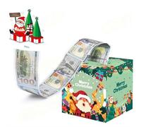 Christmas Money Box for Cash Gift Pull,Surprise Explosion Gift Boxes with Clear Bags,Christmas Surprise M-oney Holder for C-ash,DIY Holiday Cash Box for Money Holder for Women Men