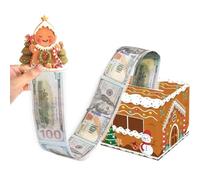 Christmas Money Box for Cash Gift Pull,Surprise Explosion Gift Boxes with Clear Bags,Christmas Surprise M-oney Holder for C-ash,DIY Holiday Cash Box for Money Holder for Women Men