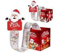 Christmas Money Box for Cash Gift Pull,Surprise MoneyHolder,Merry Christmas MoneyGift Box with PullOut Card/Cash Holder,DIY Xmas Money Pull Out Set,Fun Ways to Give Cas h As AGift for Your Loved Ones