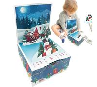 Christmas Money Box - Paper, Gift Box, | Pull-Out Box with Light and Music, Roller for Friends and Family