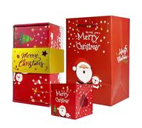 Christmas Money Deployment - 12 Christmas Gift Boxes for Money Cash, Festive Reusable Box for Red Envelopes, Jewellery and Souvenirs - Gift Idea for Holidays, Year