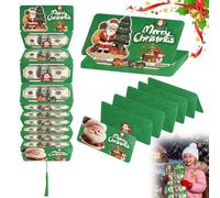 Christmas Money Envelope for Cash, 10 Slots Surprise Christmas Xmas Gift Card Holder, Money Envelopes for Cash Christmas Money Cards for Santa Cash Supplies, Green