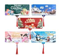 Christmas Money Envelopes for Cash, 5 Pieces Christmas Money Envelopes Gift Card with 10-Slot Card Holder for Bookshelf Under Tree Families Friends Kids Couples Daughters Sons Girlfriends