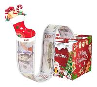 Christmas Money Gift Box, Christmas Money Box Cash Gift Pull for Kids/Adult Presents, Pull Surprise Money Gift Box with Xmas Card (Red)
