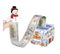 Christmas Money Gift Box - Party Surprise Pull Cash Box, Money Box Cash Gift Pull, with Pull Card & 30 Transparent Cash Bags, Fun Christmas Cash Storage Box, for Boys Girls Adults (White)