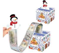 Christmas Money Gift Box White, Christmas Money Pull Box DIY Money Holder with Pull Tab,Snowman Surprise Money Pull Pouch,DIY Christmas for Cash Holiday Cash Gift Packaging Pull out Cash Gift