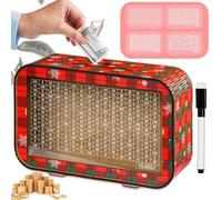 Christmas Money Gift Boxes, 10k Savings Challenge Money Box 10000 5000 3000 1000 Pound 4 IN 1, Wooden Money Box Christmas New Year Decorations