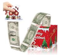 Christmas Money Gift Boxes Christmas Money Box Cash Gift Pull Xmas Surprise Box with Xmas Cards and 30P Transparent Bags for Kids/Adult
