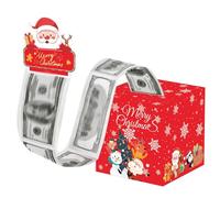 Christmas Money Gift Boxes, Christmas Money Gift Box Cash Pull with 50Pcs Transparent Bags, Novelty DIY Xmas Holiday Cash Holder Gifts Box for Women Men Girls Boys Mom Dad (Red) (Red)