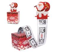 Christmas Money Gift Boxes, Christmas Pull Surprise Box with 50Pcs Transparent Bags, Christmas Money Box Cash Gift Pull for Family, Kids, Girlfriend Presents