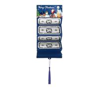 Christmas Money Holder | 10 Compartments Festive Card Checks Envelopes,Christmas Paid Card Holder | For Family Kids Adults Men Women Boys Girls Teens Dad Mom, 10-Card Tassel Dollar Red Envelope (Blue