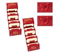 Christmas Money Holder, 2PCS Santa Folding Red Envelope, DIY Card Cash Holders with 6 Slot for Christmas Chinese New Year Birthday, Festive Keepsake Present