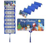 Christmas Money Holder, 7 Slots Folding Festive Cash Gift Organizer with Tassel, Creative Christmas Money Envelope for Cash Checks Cards Supplies and Boys Girls Kids