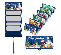 Christmas Money Holder for Cash Gift Card, Xmas Surprise Money Holder with 10 Slots, Festive Cash Gift Organizer with Tassel, Creative Ways to Give Money Gifts (blue)