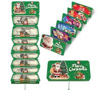 Christmas Money Holder for Cash Gift Card Xmas Surprise Money Holder with 10 Slots Festive Cash Gift Organizer with Tassel for Xmas Party Santa CashCard Supplies Christmas Gifts (Green A, 3)