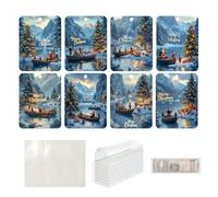 Christmas Money Holder for Cash, Money Holder for Cash, Pack of 8 Money Cards, Cute Holiday Items, Cash Christmas Decoration for the Christmas Tree, a, see description, See description