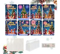 Christmas Money Holder for Cash, Money Holder for Cash, Pack of 8 Money Cards, Cute Holiday Items, Cash Christmas Decoration for the Christmas Tree, c, see description, See description