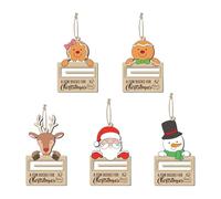 Christmas Money Holder Ornaments - Wooden Christmas Money Clip | Coin Purse Decoration | 5 Pieces Christmas Tree Pendant | Christmas Greeting Coin Purse Gift for Women Men