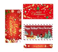 Christmas Money Holder - Paper 22x12cm | Red Envelope | Christmas Cash Envelope | Christmaxs Santa Money Holders with 6 Slots Festive Holiday Organizer for, Cash, and Seasonal Giving