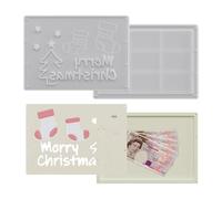 Christmas Money Holder Silicone Mold, 2 Pieces Stencils, Sock Snowman Snowflake Money Envelope Mold, Crafting Template for Resin Plaster Clay Birthday Party Decorations, 6.85 Inches