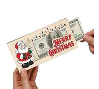 Christmas Money Holder, Wooden Money Box DIY Cash Envelope Wallet,Make This Xmas Full of Surprises,Xmas Greeting Card Cash Holder Decor for Winter Holiday Party Favor (s10)