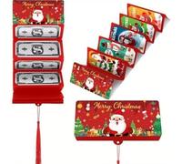 Christmas Money Holders for Cash, 10 Slots Festive Money Gift Cards Envelopes Holders, Christmas Party Gifts Money Holder for Family & Friends Holiday Savings (Red,5pcs)