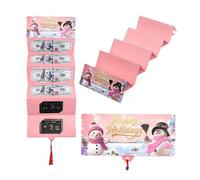 Christmas Money Holders for Cash, Xmas Surprise Money Holder with 10 Slots, Festive Cash Gift Organizer, Surprise Christmas Gifts for Kids Teen Girls Boys Women Men Mom Dad (Pink)