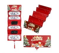 Christmas Money Holders for Cash, Xmas Surprise Money Holder with 10 Slots, Festive Cash Gift Organizer, Surprise Christmas Gifts for Kids Teen Girls Boys Women Men Mom Dad (RED)