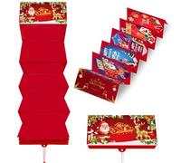 Christmas Money or Gift Card Holder with 10 Slots, Surprise Xmas Gift Card Holder, Christmas Red Envelope Money Box, Surprise Gifts Cards Envelope for Men Women Girl Boy (Red)