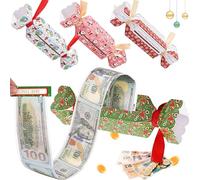 Christmas Money Pull Box for Cash Gift,4 Pack Christmas Money Gift Candy Box Pull Surprise Money Pull Pouch for Kids,Xmas Money Box for Cash,Money Candy Pull out Cash,Money Candy Box,Pink