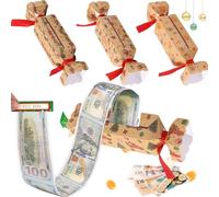Christmas Money Pull Box for Cash Gift,4 Pack Christmas Money Gift Candy Box Pull Surprise Money Pull Pouch for Kids,Xmas Money Box for Cash,Money Candy Pull out Cash,Money Candy Box