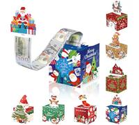 Christmas Money Pull Box Surprise, Xmas Money Cake Pull Cash with Card, Reveal Box for Party