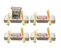 Christmas Money Roll Gi-ft Box, 4 Pack Candy Shaped Surprise Pull Cash Box, Christmas Money Holder with Pull Label & Clear Cash Pockets, Fun Christmas Cash Storage Box, for Kids, Teens & Adults