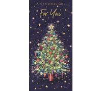 Christmas Money Wallet Card - Special Finish - Festive Tree and Stars - Artistic Design - Made in the UK