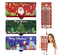 Christmas Money Wallets and Envelopes, 3 Pcs Christmas Money or Gift Card Holder with Envelopes, 10 Slots Xmas Surprise Cash Holder, Suitable for Holiday Party Supplies（Red+Blue+Green）