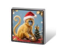 Christmas Monkey Lapel Pin Fashion Brooch Pin Cute Button Badges Square Button Pins Enamel Pins Metal Pinback for Hat Shirt Clothing Bags Decoration