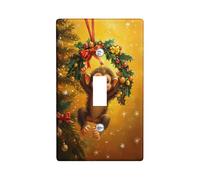 Christmas Monkey Light Switch Cover Plates/Outlet Covers, Festive Animal Design for Winter Holidays, Cute Wall Decor for Home Living Room, Standard Size Single Toggle