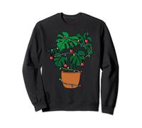 Christmas Monstera with lights Christmas tree Sweatshirt