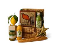 Christmas Morning Smoked Salmon Hamper - Premium Smoked Salmon with Wholemeal Cob Loaf, Capers & Amalfi Lemons - Luxury Breakfast Gift for Christmas UK